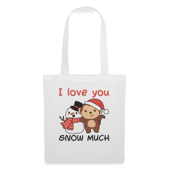 Singe je t’aime neige beaucoup schneemann wortspiel - Sac en tissu - blanc - Devant
