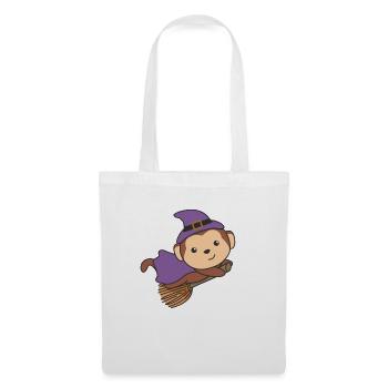 Monkey Halloween Witch Kids Witch Costume - Tote Bag - white - Front