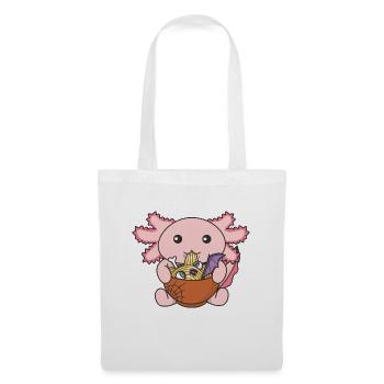 Nudeln japanische Nudeln Halloween Axolotl Ramen - Stoffbeutel - Weiß - Vorne