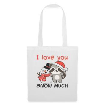 Raccoon I love you snow much snowman pun - Tote Bag - white - Front