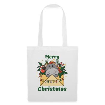 Hippo Christmas Letter Winter Animals Hippos - Tote Bag - white - Front