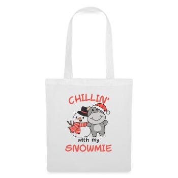 Hippo chillin avec mon bonhomme de neige - Sac en tissu - blanc - Devant