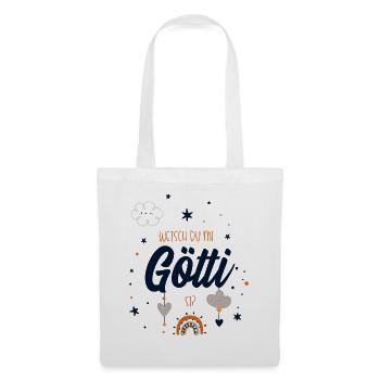 Wetsch du mi Götti si? Götti Geschenk - Stoffbeutel - Weiß - Vorne