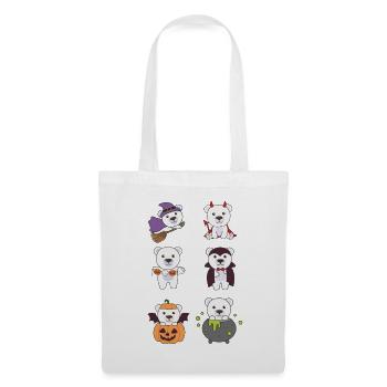 Polar Bear Halloween Witch Devil Pumpkin Vampire Costume - Tote Bag - white - Front