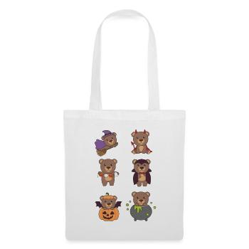 Bear Halloween Witch Devil Pumpkin Vampire Costume - Tote Bag - white - Front