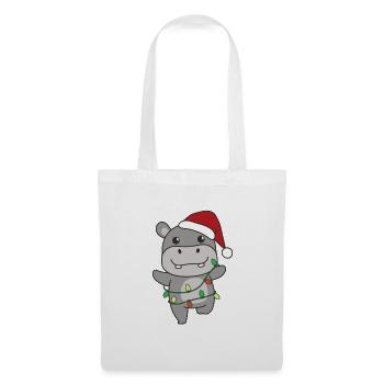 Hippo Christmas Winter Animals Hippos - Tote Bag - white - Front
