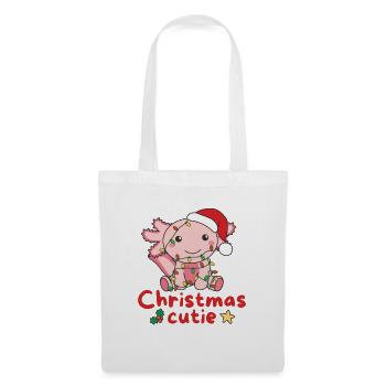Axolotl Weihnachten Axolotls Christmas Cutie - Stoffbeutel - Weiß - Vorne