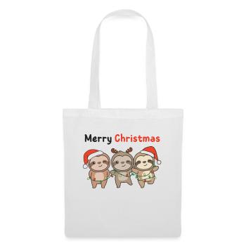 Paresseux Noël Paresseux Joyeux Noël - Sac en tissu - blanc - Devant