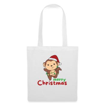 monkey merry christmas winter animals monkeys - Tote Bag - white - Front