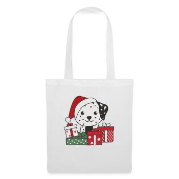 Dalmatiner Weihnachten Geschenk Winter Hunde - Stoffbeutel - Weiß - Vorne