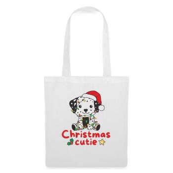 Chiens de Noël dalmates Mignon de Noël - Sac en tissu - blanc - Devant