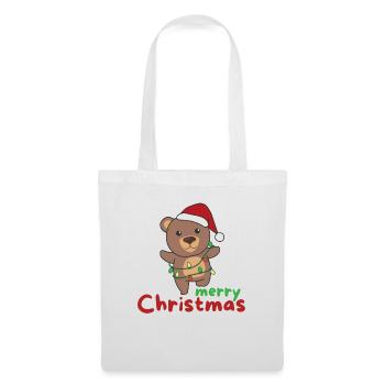 Ours Joyeux Noël Animaux d’hiver Ours - Sac en tissu - blanc - Devant