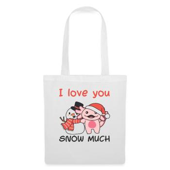 Axolotl I love you snow much snowman wordplay - Tote Bag - white - Front