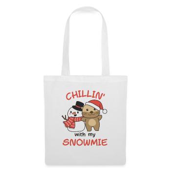 Otter Chillin avec mon schneemann snowmie - Sac en tissu - blanc - Devant