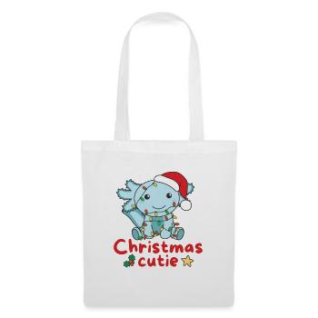 Axolotl Weihnachten Axolotls Christmas Cutie - Stoffbeutel - Weiß - Vorne