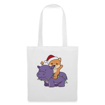 Christmas Hippo Shiba Inu Merry Christmas Dogs - Tote Bag - white - Front