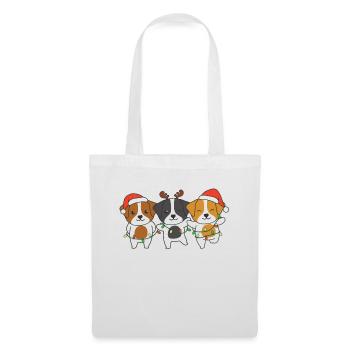 Jack Russell Weihnachten Weihnachtstier süße Hunde - Stoffbeutel - Weiß - Vorne