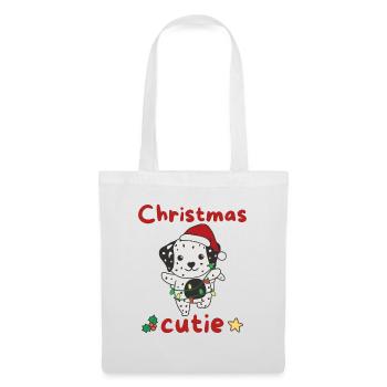 Chiens de Noël dalmates Mignon de Noël - Sac en tissu - blanc - Devant