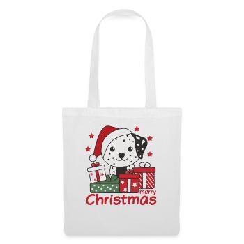 Dalmatiner Weihnachten Geschenk Winter Hunde - Stoffbeutel - Weiß - Vorne