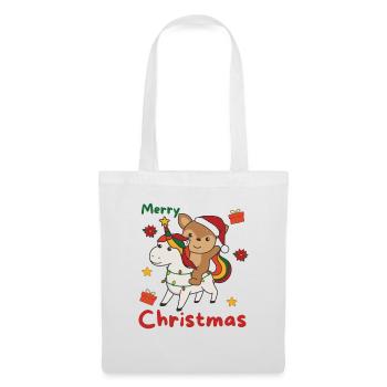 Weihnachts Einhorn Reh frohe Weihnachten Einhorn - Stoffbeutel - Weiß - Vorne
