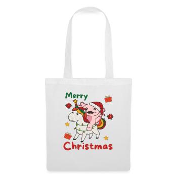 Noël Axolotl Joyeux Noël Licorne - Sac en tissu - blanc - Devant