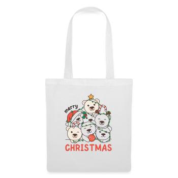 Arbre de Noël de l’ours polaire Joyeux Noël - Sac en tissu - blanc - Devant