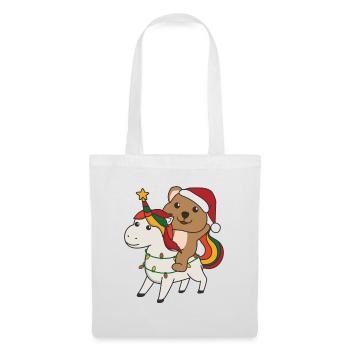 Licorne de Noël Quokka Joyeux Noël Licorne - Sac en tissu - blanc - Devant