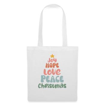 Joyeux Noël groovy rétro Love Peace Christmas - Sac en tissu - blanc - Devant
