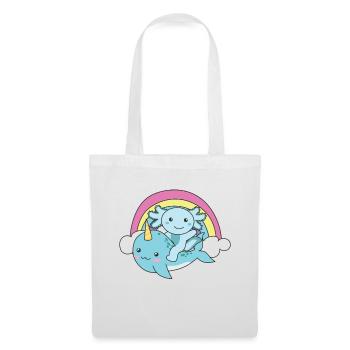 Narval Axolotl Ocean Unicorn kawaii Arc-en-ciel - Sac en tissu - blanc - Devant