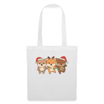 Shiba Inu Weihnachten Weihnachtstiere süße Hunde - Stoffbeutel - Weiß - Vorne