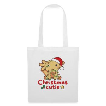 Axolotl Weihnachten Axolotls Christmas Cutie - Stoffbeutel - Weiß - Vorne