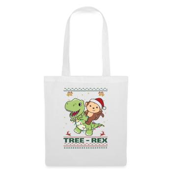 Joyeux Noël moche singes de Noël Arbre Rex - Sac en tissu - blanc - Devant