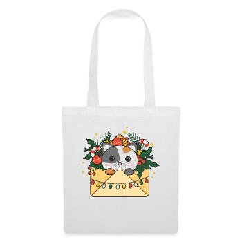 Katze Weihnachten Brief Winter Tiere Katzen - Stoffbeutel - Weiß - Vorne