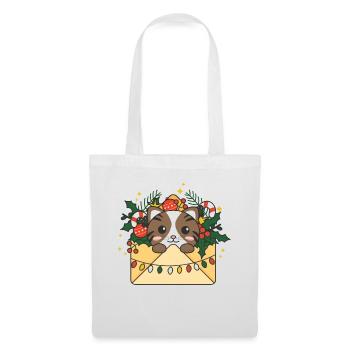 Katze Weihnachten Brief Winter Tiere Katzen - Stoffbeutel - Weiß - Vorne