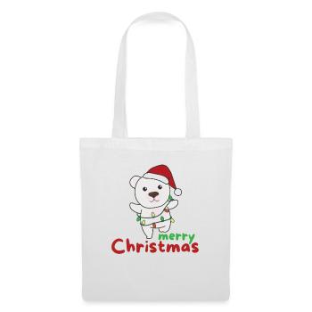 ours polaire joyeux noël animaux d’hiver ours polaires - Sac en tissu - blanc - Devant