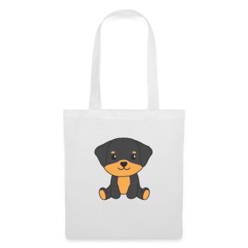 Rottweiler chiens mignons drôles Rottweiler - Sac en tissu - blanc - Devant