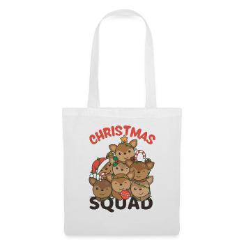 Cerf Arbre de Noël Escouade de Noël Cerf Cerf - Sac en tissu - blanc - Devant