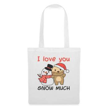 Otter I love you snow much snowman wordplay - Tote Bag - white - Front