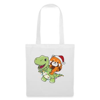 Red Panda Trex Christmas Snow Winter Animals - Tote Bag - white - Front