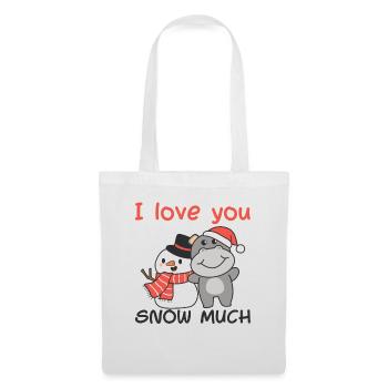 Hippo I love you snow much snowman wordplay - Tote Bag - white - Front