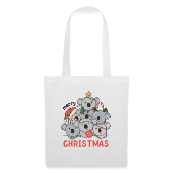 Koala Arbre de Noël Joyeux Noël - Sac en tissu - blanc - Devant