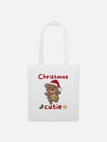 Bär Weihnachten Bären Christmas Cutie - Stoffbeutel - Weiß