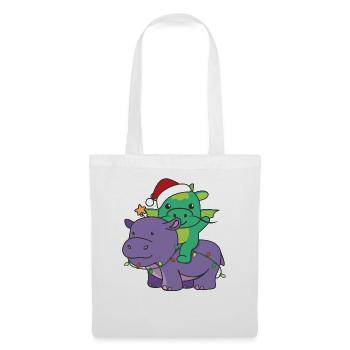 Christmas Hippo Dragon Merry Christmas Hippo - Tote Bag - white - Front