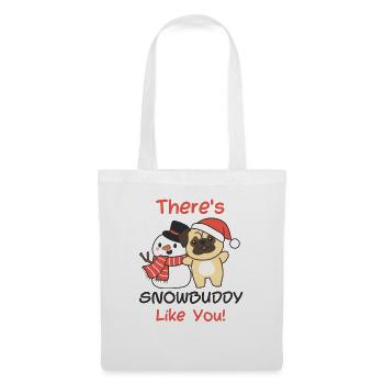 Carlin il y a Snowbuddy comme un jeu de mots de bonhomme de neige - Sac en tissu - blanc - Devant