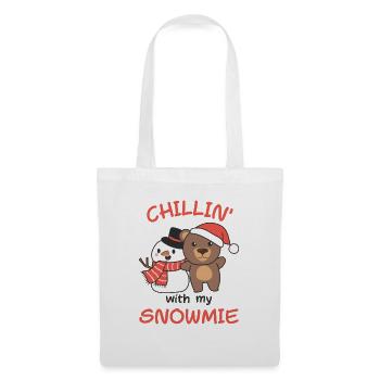 Bear Chillin avec mon bonhomme de neige snowmie - Sac en tissu - blanc - Devant