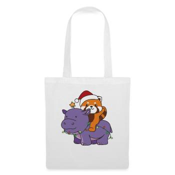Christmas Hippo Red Panda Merry Christmas Hippo - Tote Bag - white - Front