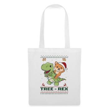 Joyeux Noël moche Noël Shiba Inu Arbre Rex - Sac en tissu - blanc - Devant