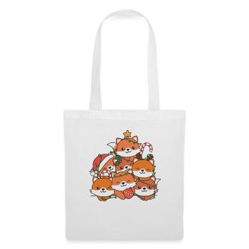 Fox Christmas Tree Funny Animal Christmas - Sac en tissu - blanc - Devant