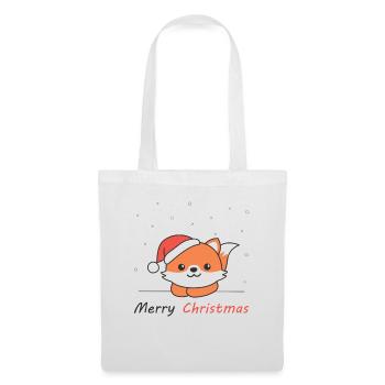 Renard Noël Neige Hiver Animaux Renard - Sac en tissu - blanc - Devant