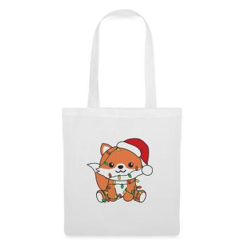 Renard Noël Animaux d’hiver Renard - Sac en tissu - blanc - Devant